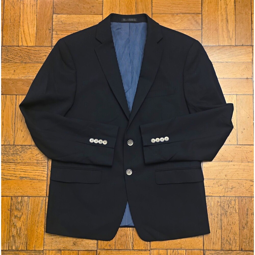 Calvin Klein Extreme Slim Fit 40S Mens Black Wool Blazer 2-Button Notch Lapel